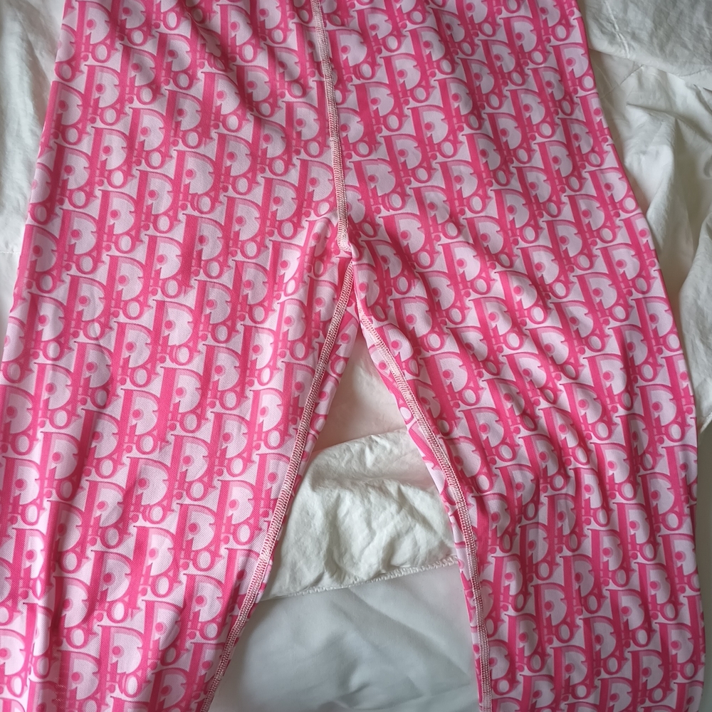 Dior Pink Mesh Logo Swim/Lounge Pants.